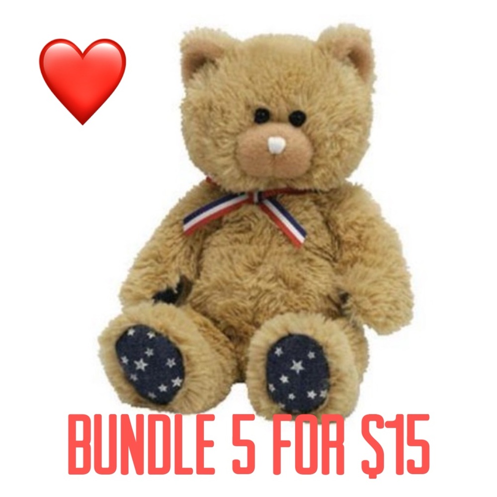 ❤️Bundle 5 for $15❤️ 2007 Uncle Sam the Bear Beanie Baby (White Nose)